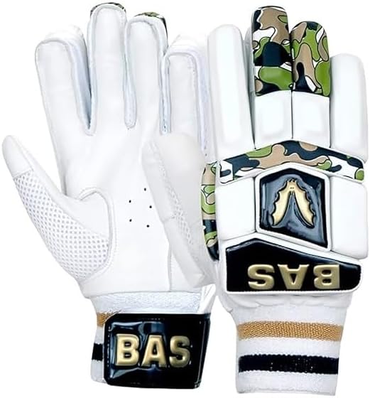 BAS Vampire Gold Cricket - Batting Gloves - Limited Edition (Full Size, Lefty) Material: Leather