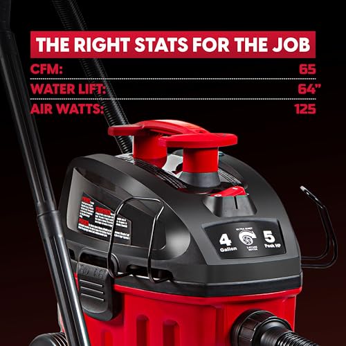 Image of Vacmaster 4-Gallon 5 Peak HP Household Wet /Dry Vacuum - VF408B 1101