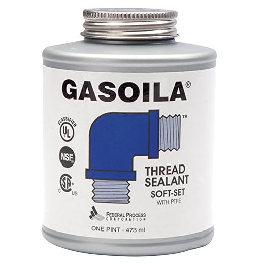 Gasoila - SS16 Soft-Set Pipe Thread Sealant with PTFE Paste, Non Hardening, -100 to 600 Degree F, 1 Pint Brush