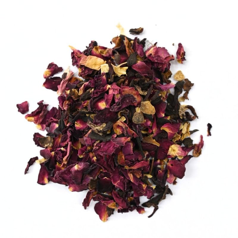 Image of Siyacha Tea Rose Hibiscus Herbal Infusion , 500g Pouch , Ayurvedic Tisane , Skin , Hair Natural Care , Antioxidant , Rich in Vitamin C , For Stress Relief , Better Sleep , Healthy Heart , Wellness Blend Beverage ,