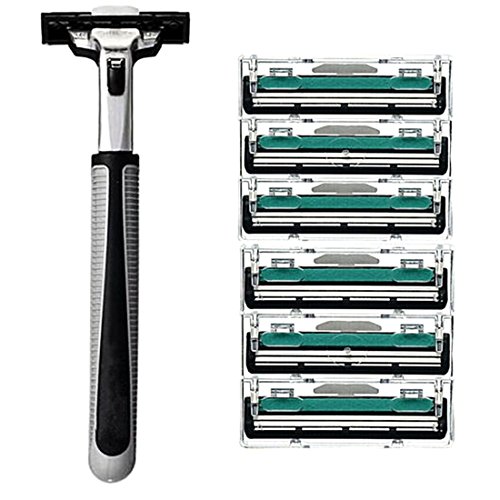 2016 Fashion Bladesystem Men Face Shaving Blades Manual Razor Blade Shavers 6Pcs