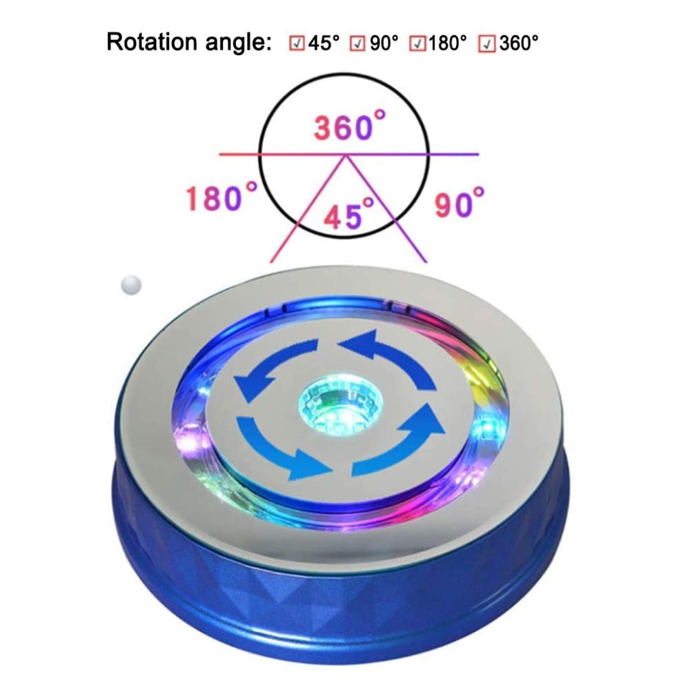 Piattaforma Girevole Musicale, Base Girevole Elettrica con Display a LED Colorato, Piattaforma Rotante con USB/bianca/Load 8KG