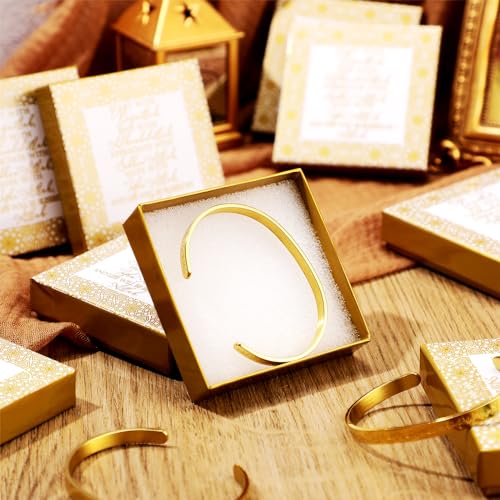 Eid Al Adha Ayatul Kursi Bracelets Bulk for Women Men Eid Mubarak Bracelets Gift Islamic Muslim Jewelry Allah Open Bangle Arabic Calligraphy Cuff Bangle with Box for Islam Party Favor3