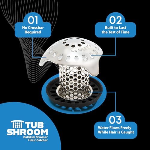 TubShroom Ultra Revolutionary Bath Tub Drain Protector Hair Catcher/Strainer/Snare Stainless Steel, 1-Pack, Silver — view 7