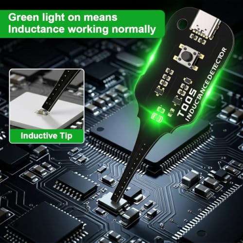 Image of Serplex Type C Inductance Tester Motherboard Coil Tester Electromagnetic Inductor Detection Tool with Green Indicator for PC Phone Repair and Power Supply Repair