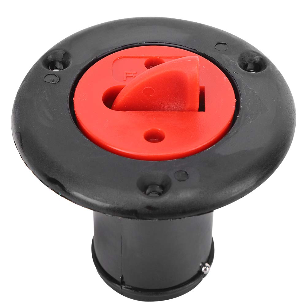 ABS Plastic Boat Deck Fill Filler Port Gas Fuel Tank with Key Cap Yacht Motor Homes (Black)