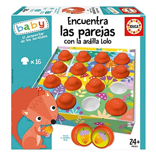 Educa - Encuentra Las Parejas con la Ardilla Lolo | Juego Educativo con 4 dinámicas para Encontrar Las Parejas para estimular la percepción Visual, atención y Memoria y Desarrollo cognitivo (19712).