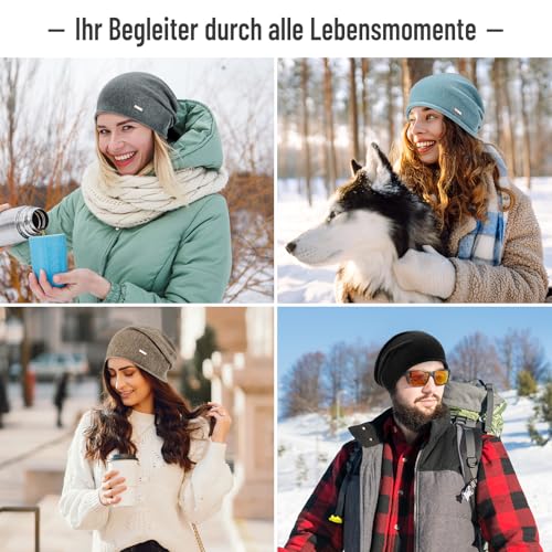 HAMUNI 3-Saison Wolle Slouch Beanie – Bild 6