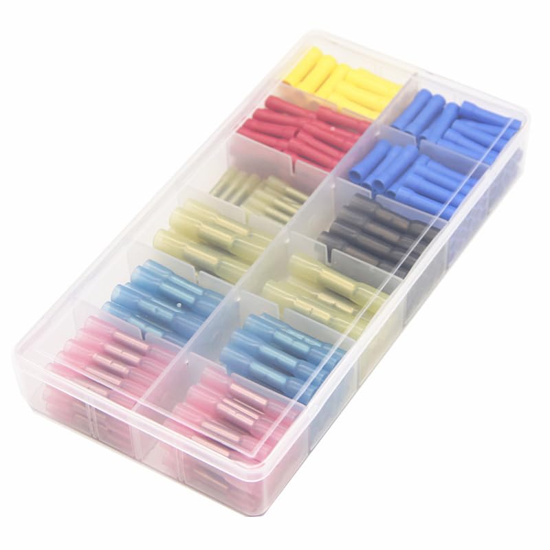 240pcs Assorted Insulated Crimp Terminals Electrical Wire Cable Butt Wire Connectors Heat Shrink Waterproof Crimping Terminal VUQLDHAYZ