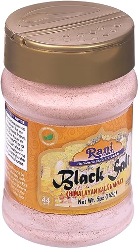 Rani Black Salt Powder (Kala Namak) Mineral 5oz (142g) PET Jar ~ Unrefined, Pure and Natural | Vegan | Gluten Friendly | NON-GMO | Kosher | Indian Origin | Perfect for Tofu Scramble