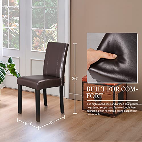 Zeny Dining Chair Set Of 2, Pu Leather Chairs Modern Diner Chairs Armless Side Chair With Solid Wood Legs For Home Kitchen Living Room #TOP5