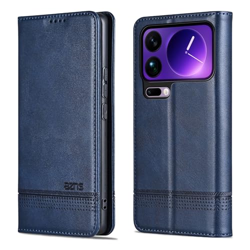 Xiaomi 17 Pro étui portefeuille cuir bleu protection antichoc style élégant