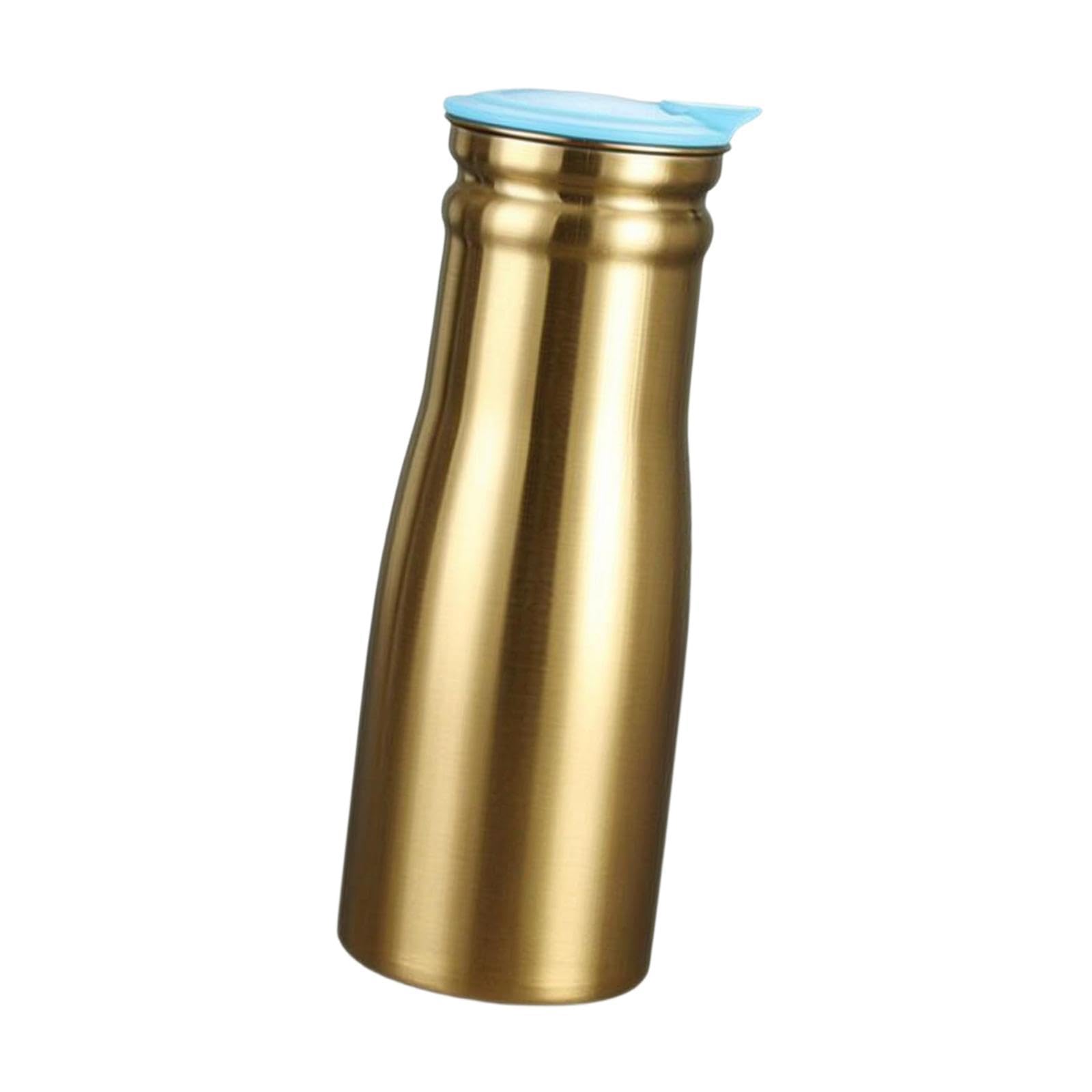 Jarra Agua Acero Inoxidable, hervidor Agua para fría, dispensador Bebidas heladas Reutilizable, Jarra té para Camping, Cocina y, Tapa Azul