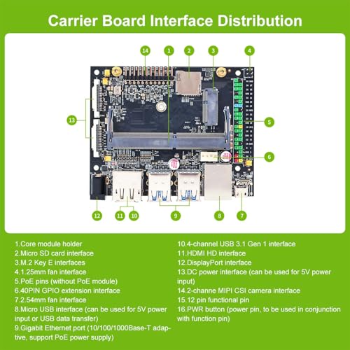 Image of Yahboom Jetson Nano 4GB SUB Developer Kit Case, Wireless Network Card, USB Microphone Camera, Ubuntu ROS 2 AI LLM Visual Deploying OpenClaw (Nano SUB, Mini PC Kit)