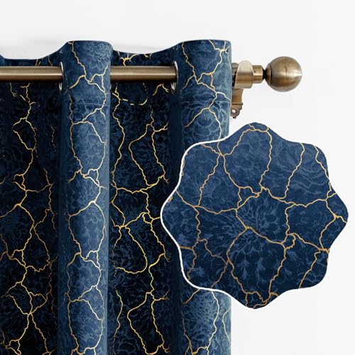 Ystyle Rideau Occultant Velours Lot De 2, 117x137cm, Rideaux Salon Rideau Thermique Isolant Anti Chaud Intérieurs, Rideau Phonique Anti Bruit, Moderne Chambre...