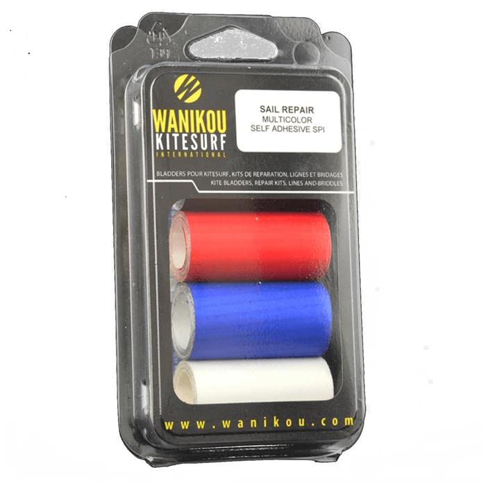 Kit Spi Autocollant WANIKOU 5cm X 95cm Noir Blanc Rouge Bleu - Accessoires Réparation Kitesurf
