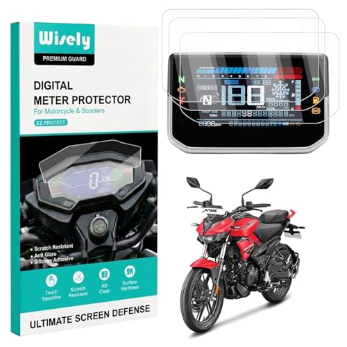 Image of Wisely Pack 3 - Screen Guard for NEW HERO XTREME 125R & 160R (2025-26) Bike - TFT Display Digital Meter Protector - HD Clear, Full Cover - Easy Installation Kit - Xtreme125R Instrument Cluster Accessories