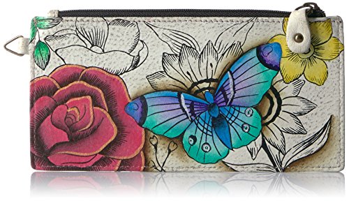 Anna by Anuschka womens Anna Anuschka, Handpainted Wallet,floral Paradise Organizer Wallet Genuine Leather, Floral Paradise, One Size US
