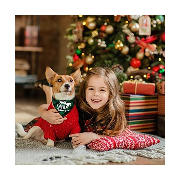 4 pack merry christmas dog bandanas - classic triangle fall xmas christmas printing dogs red plaid scarf bibs kerchief gifts set - pet holiday accessories decoration for small to large puppy dogs cats - image 6