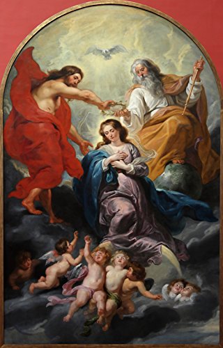 Décoration Salon : Grand Tableau Rubens Le couronnement de la Vierge Noir