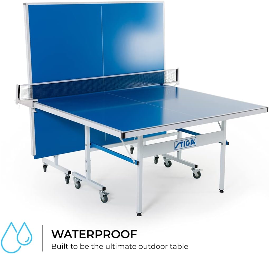 STIGA XTR Professional Table Tennis Tables – All Weather Aluminum Waterproof Indoor / Outdoor Design with Net & Post - 10 Minute Easy Assembly Ping-Pong Table with Compact Storage: Sports & Outdoors