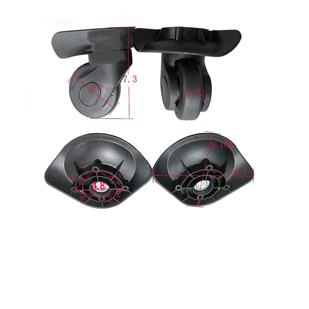 MagiDeal Paire Roues de Valise Pièce de Rechange Fixe roulettes de Remplacement - Accessoire de Bricolage Bagage/Valise - E, Noir