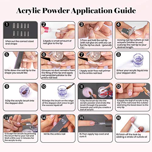 Beetles Professional Acrylic Nail Powder Peach Color Nude Acrylic Powder 2 Oz, Without Monomer Acrylic Nail Liquid #TOP6