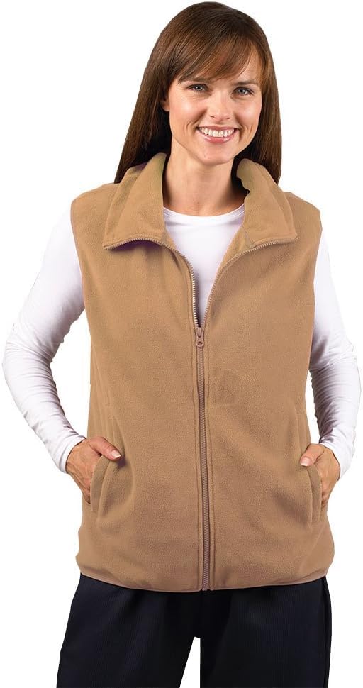 Fashion Friendly Fleece Gilet Beige Large