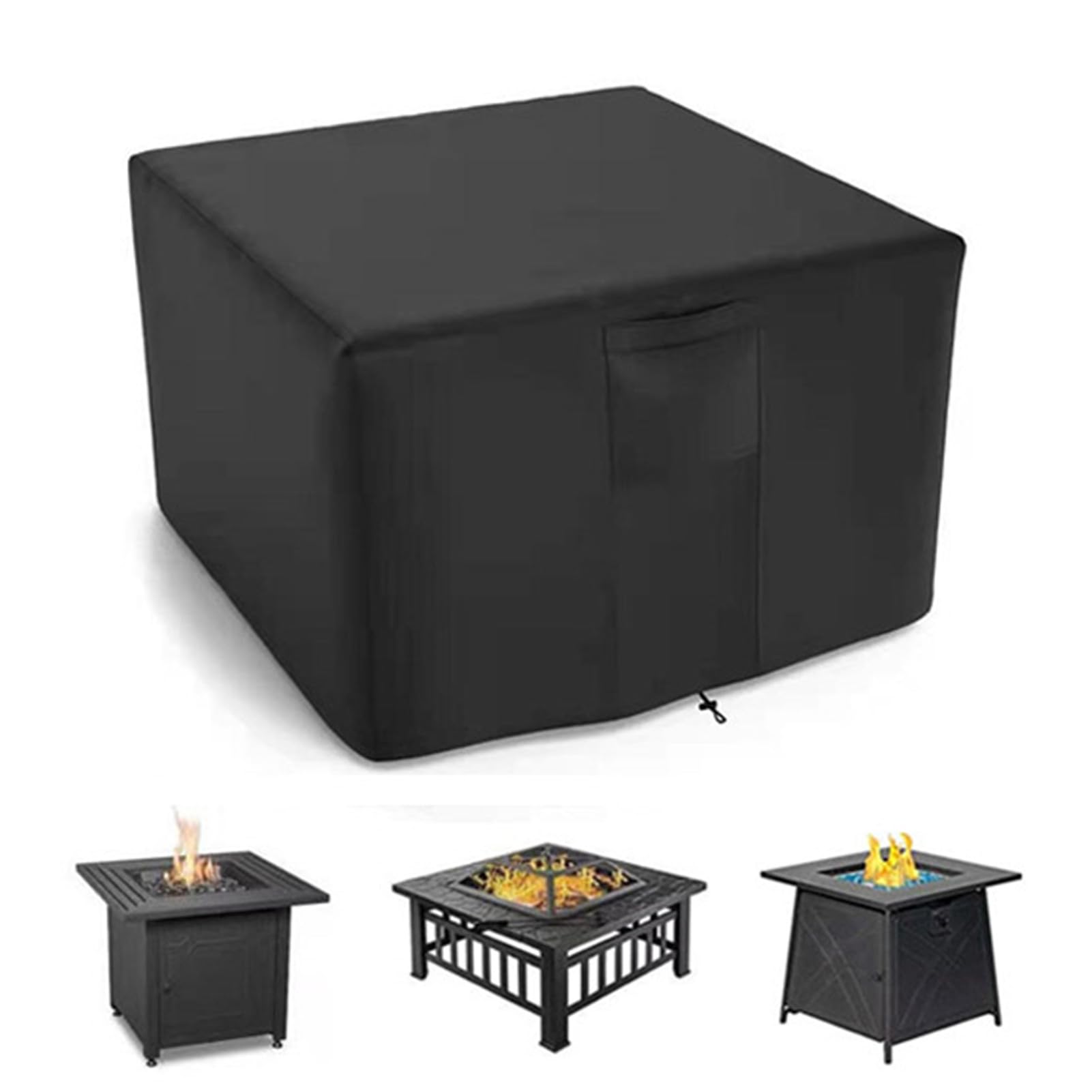 Housse De Brasero | Housse De Table Carrée pour Brasero à Gaz | Housse De Protection Imperméable pour Foyer De Jardin | pour Meubles De Foyer De Terrasse (92x92x61cm,Noir)