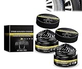Crema Nutritiva para Neumáticos, Crema Renovadora para Neumáticos que Mantiene el Brillo, Potente Limpiador y Renovador de Llantas,Protección UV y Recubrimiento Impermeable (2)