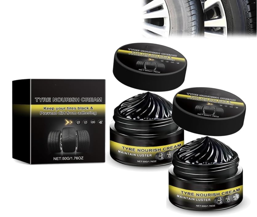 Crème nourrissante pour pneus, crème de rénovation pour pneus, préserve l'éclat, cire nettoyante et rénovatrice puissante pour jantes, protection UV et revêtement imperméable,pour voiture (2)