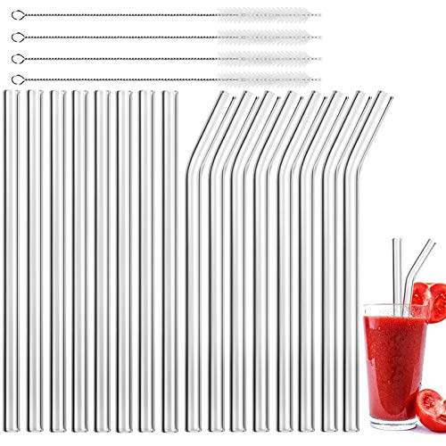 MELLIEX 16pcs Cannuccia di Vetro con Cannucce