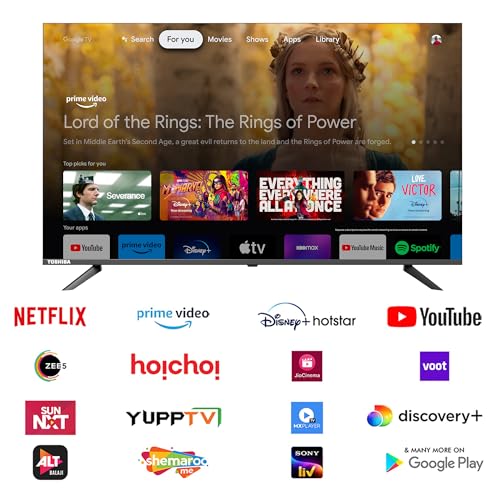 Image of Toshiba 164 cm (65 Inches) 4K Ultra HD Smart LED Google TV | Dolby Atmos, HDR10 | 30W Powerful Speakers | AI 4K Upscaling | Super Bright Panel | Google Assistant | Voice Control | 65E350RP (Black)