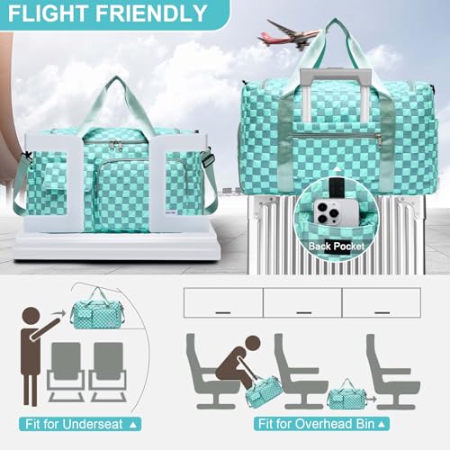 Image of Small Gym Bag for Women, Travel Duffle Bag Carry On Weekender Bag with Shoe Compartment