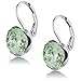 Gem Stone King 925 Sterling Silver 10MM Cushion Cut Green Earrings Made with Crystals