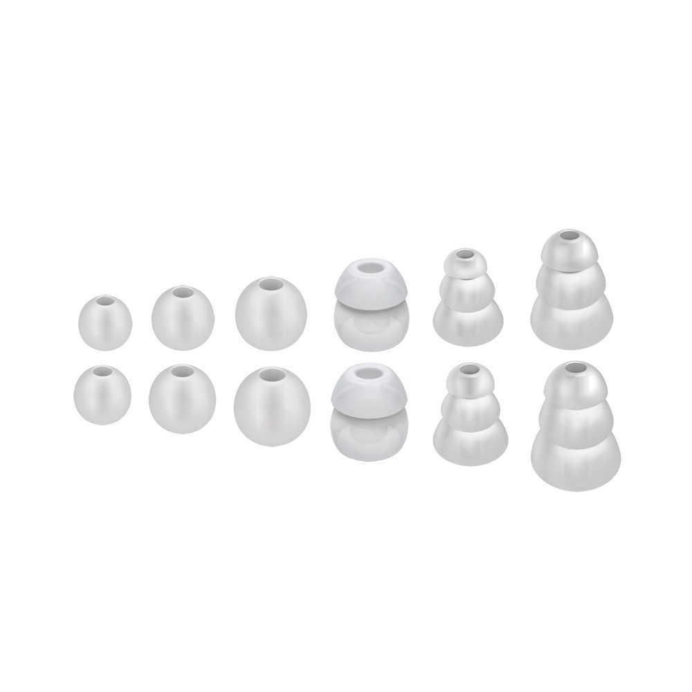 MEE audio Standard Eartips Ear Tip Combo Set (6 Pairs in Various Sizes, Clear) for M6 / M6 PRO / MX PRO series / Pinnacle P1 / P2 / X1 / X5 / X6 / M9B / M6B and Other Earphones, Earbuds
