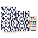 Photo Gallery cgiub candele senza fiamma, motivo blu navy, 2 pezzi, a batteria, tremolanti, con telecomando e timer, per feste, matrimoni, decorazioni per la casa Photo Gallery cgiub candele senza fiamma, motivo blu navy, 2 pezzi, a batteria, tremolanti, con telecomando e timer, per feste, matrimoni, decorazioni per la casa