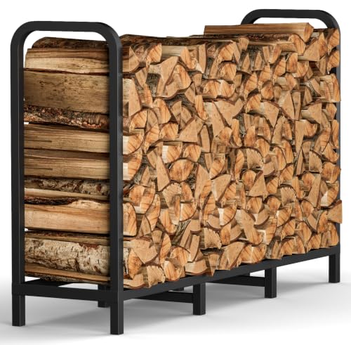 Artigarden Étagère à bois de chauffage, 122 cm, réglable en hauteur et stable, pour cheminée, intérieur et extérieur, support en métal, étagère pour...