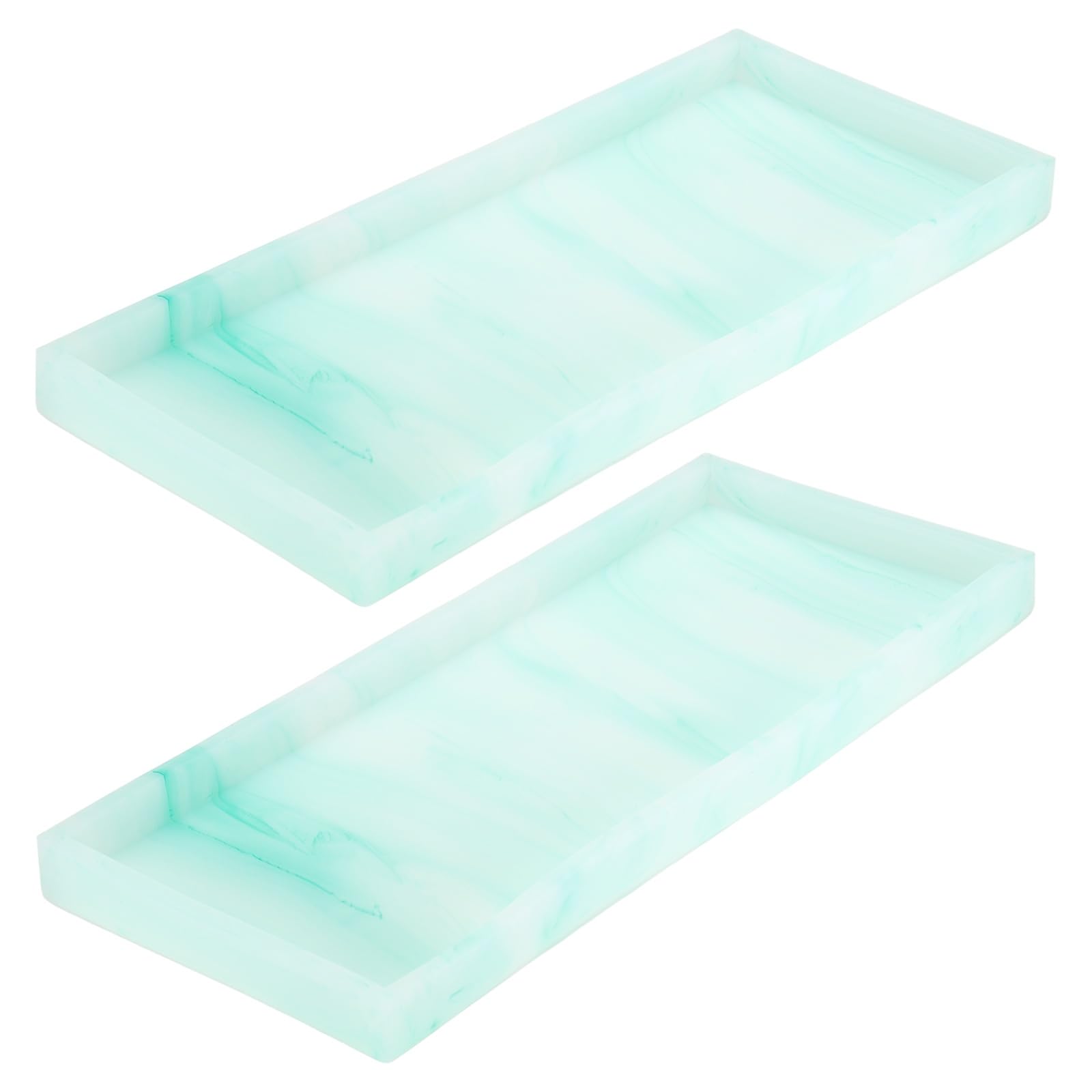 Plateaux de courtoisie en silicone lot de 2 coupelles rectangulaires 30 x 12.7 cm vert émeraude