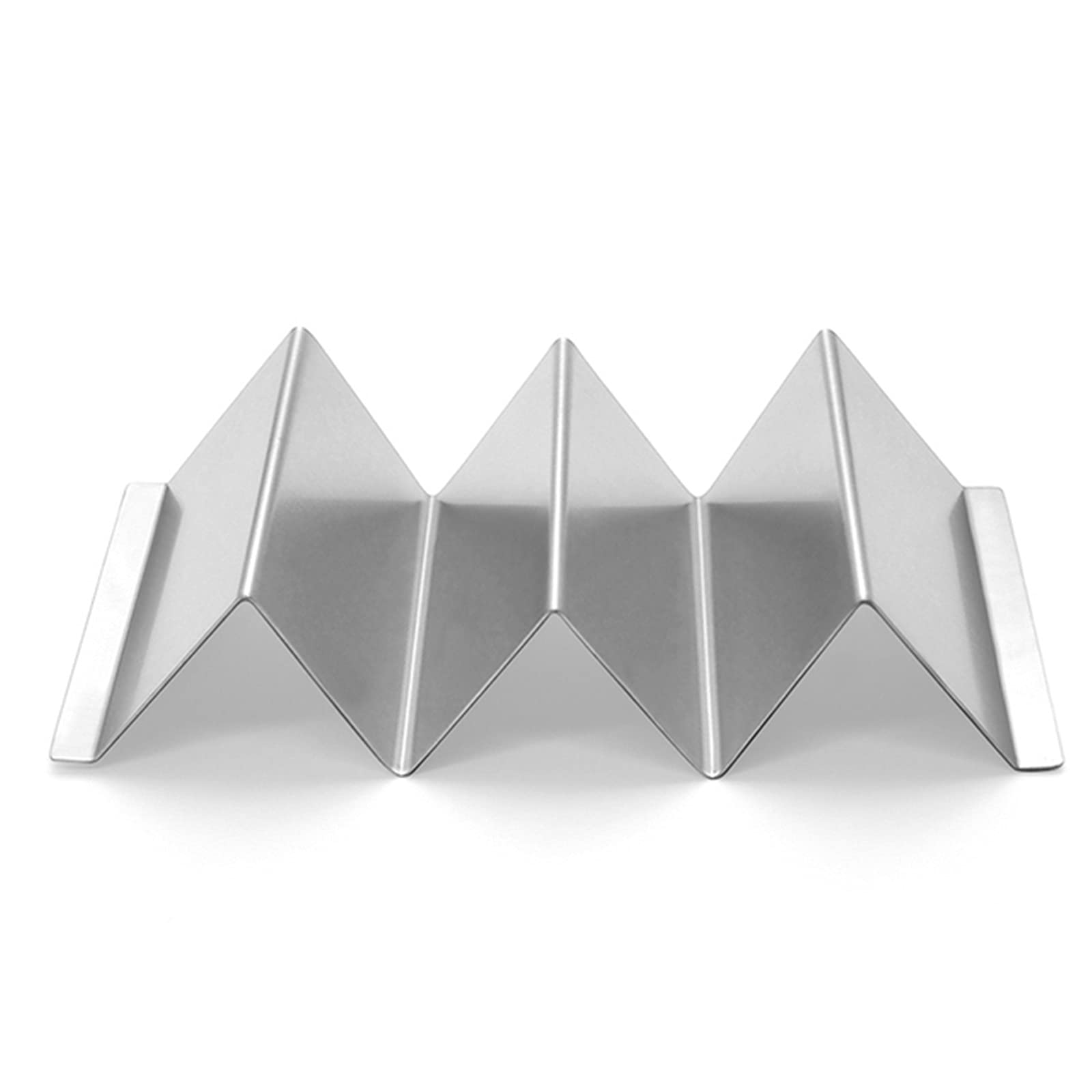 Taco Rack Shell Présentoir en Acier Inoxydable pour Pizza Cake Roll Taco Food Holder Pancake Rack Kitchen Tool (Color : Silver, Size : 21x10x5.2cm)