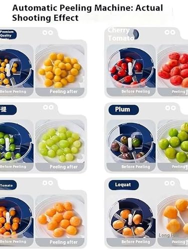 Image of Electric Grape Peeling Machine, Portable USB Charging Rechargeable Fruit Peeling Machine, Automatic Small Fruit Garlic Peeler Machine Cherry Tomato Garlics Peeler Skin Remover Tool