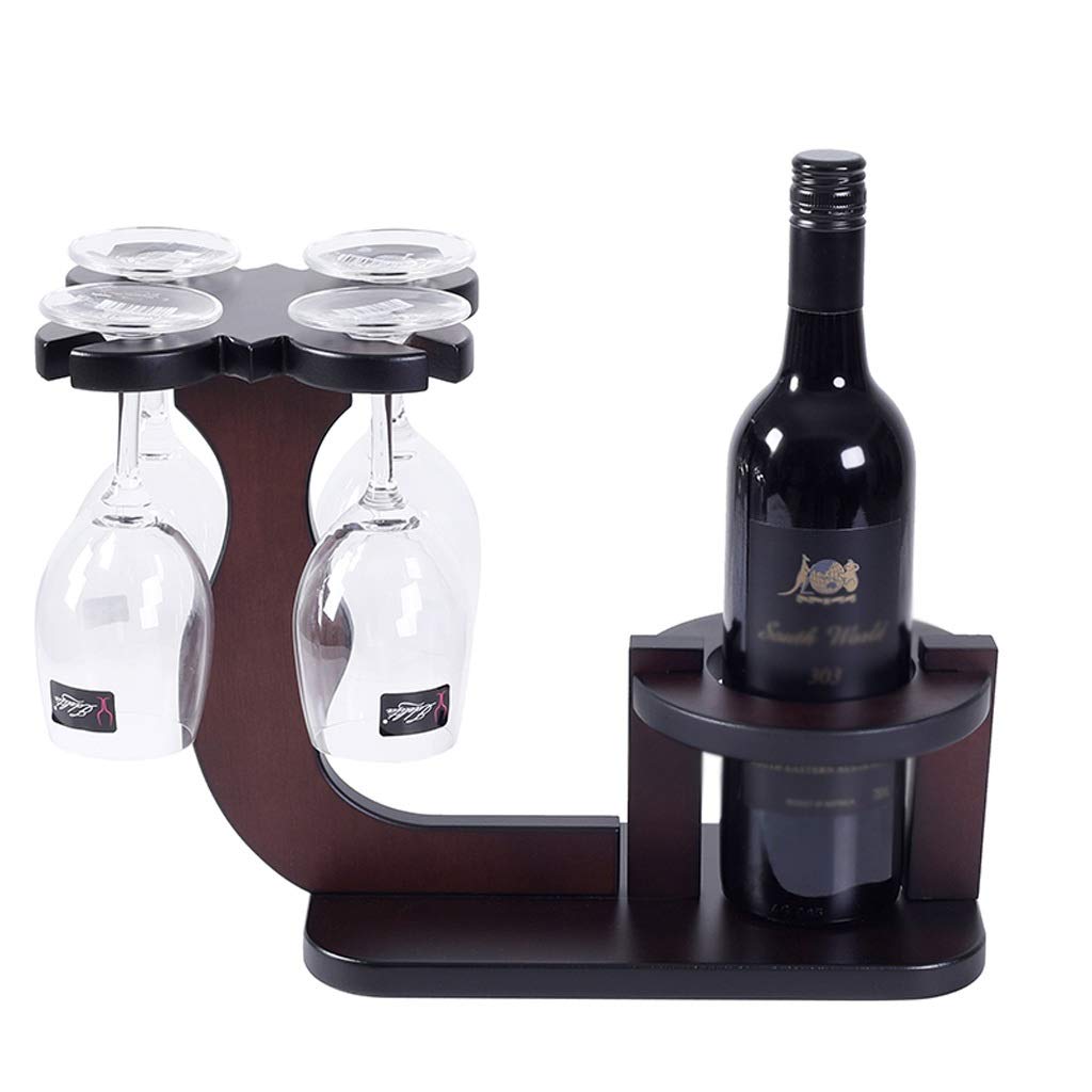 Estante de Vino Simple de Moda, Soporte de Copa de Vino de Madera Maciza, Soporte de Copa de Vino al revés, Adornos de decoración para el hogar y la Sala de Estar