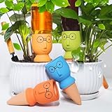 SUNGARDERY Terracotta Self Watering Spikes, 4 Pack Self Watering Planter Insert, Vacation Plant Slow Release Watering Devices for Indoor Outdoor Plants, Big Head