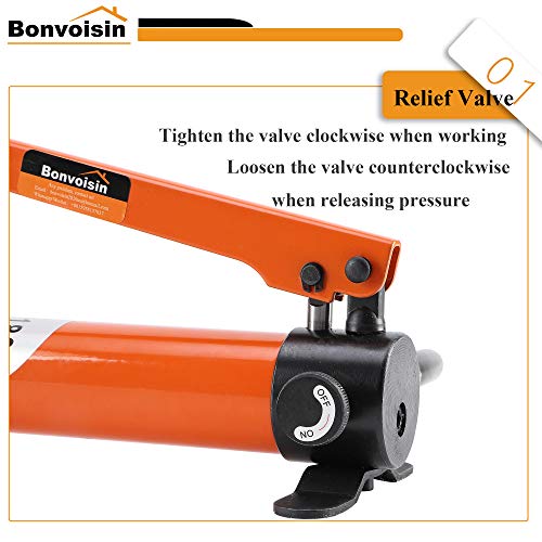Bonvoisin CP-180 Manuelle Hydraulikpumpe, 0.8m Schlauch, Ölgehalt 400cc, Hoher Druck 60 kg/c㎡, für 10T/20T Hydraulikzylinder