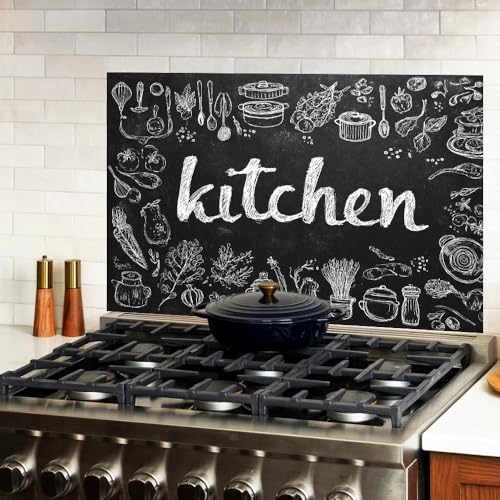 Image of Chalkboard Kitchen Sign Backsplash Peel and Stick, 35.4x23.6 in