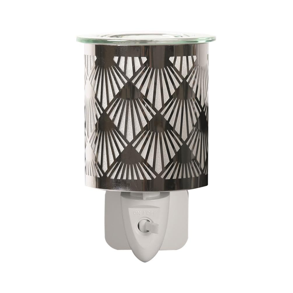 Wax Melt Burner Electric Plug Warmer Melter Fragrance Oil Chrome Diamond Aroma