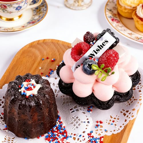 Image of Red White and Blue Sprinkles Edible, 130g /4.6oz 4th of July Sprinkles for Cake Decorating with Stars, Jimmies, Confetti, Sparkling Sugar and Nonpareils in 5-Cell, Ice Cream, Donuts, Macaron Toppings Supplies