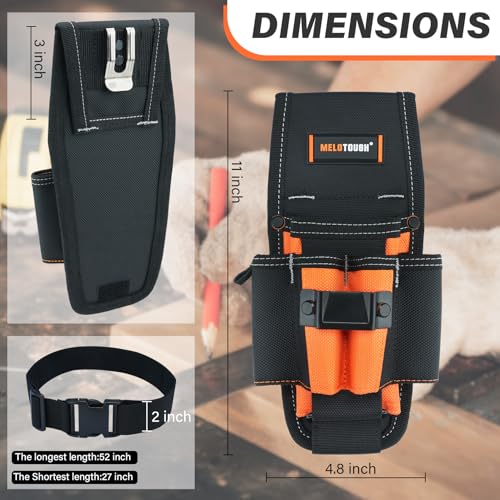 Image of MELOTOUGH 7-Pocket Technician Pouch-Small Pocket Tool Belt Pouch with Belt Clip,Clip on Larger Pockets & Loop, Clip on-Tool Holder Accessory