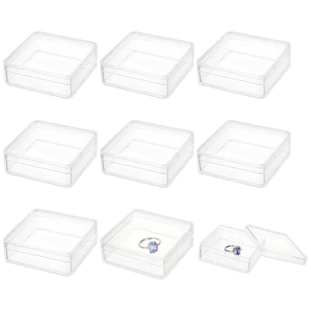 Boîte acrylique carrée 6.1 cm pour ranger pilules pièces bijoux boîte plastique BENECREAT