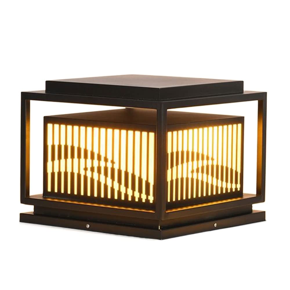 GTHTUHFD Modern Patio Pillar Lights Waterproof Outdoor Post Lights, Classical Garden Lantern Column Lamp Fence Post Deck Lighting For Garden, Patio, Pathway,22cm/8.6in*19cm/7.4in